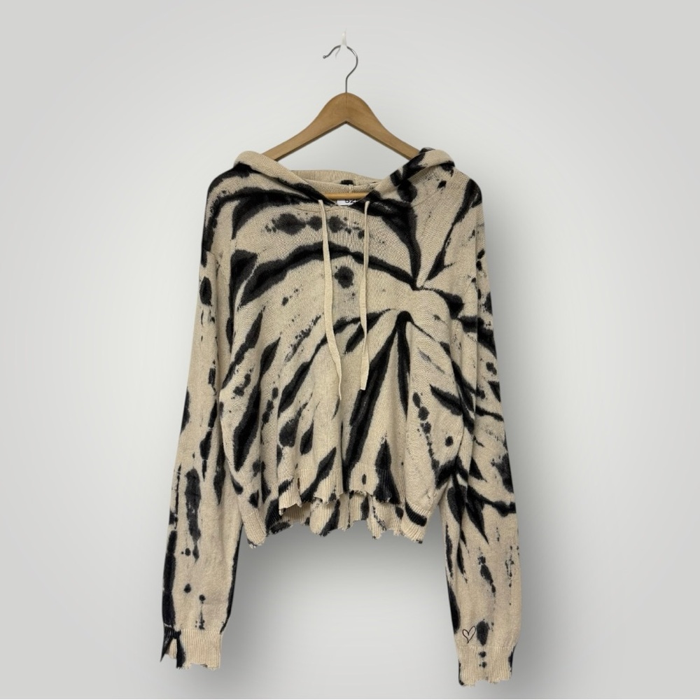 525 America Tie-Dye Distressed Hoodie 100%‎ Cashmere